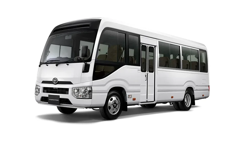 ภาพรถ Toyota Coaster ของแท้จากสื่อทางการของผู้ผลิต ใช้ประกอบการเลือกรุ่น