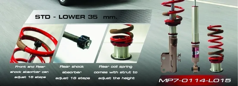 ชิ้นส่วนโช้ค Profender DRIFT ของ Zenix สตรัทหน้า โช้คหลัง และสปริงหลังพร้อมฐานปรับความสูง
